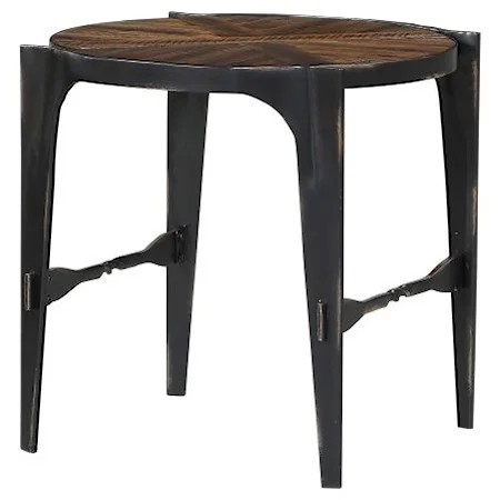 Industrial Round End Table